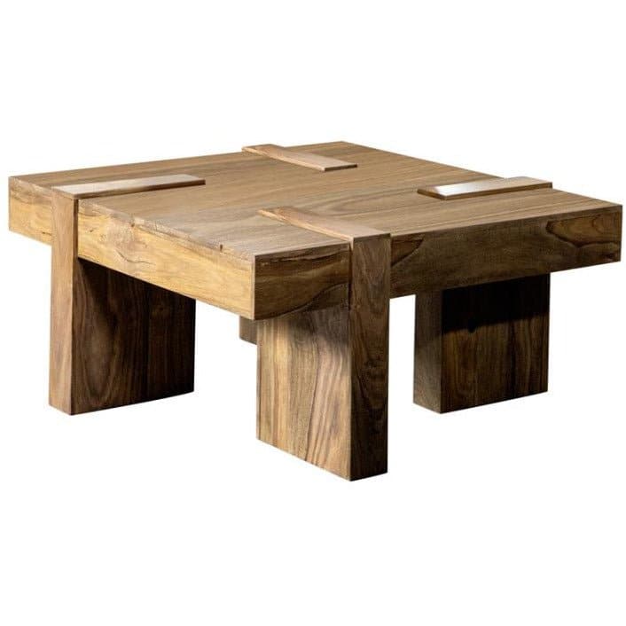Wooden Square Coffee Table Natural Sheesham - HER Home Design Boutique